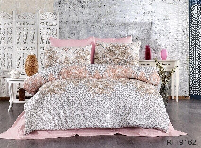 турецкое постельное белье бежево-розовое
