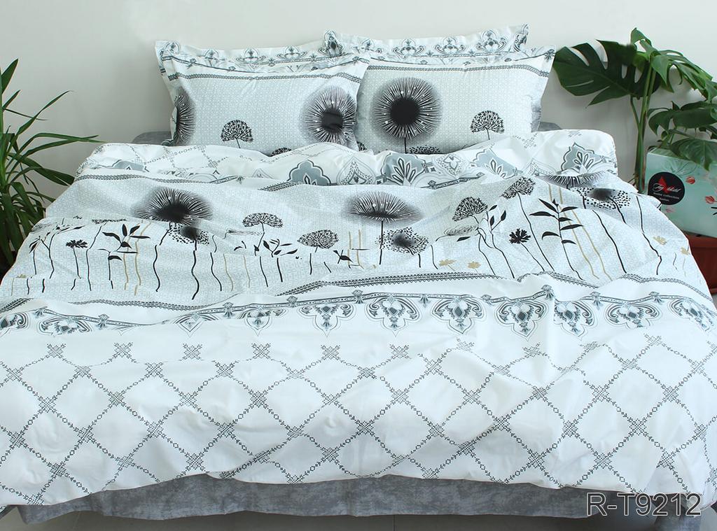 черно-белое постельное белье с одуванчиками