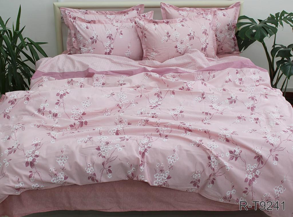 турецкое постельное белье розового цвета с цветочками фото 1