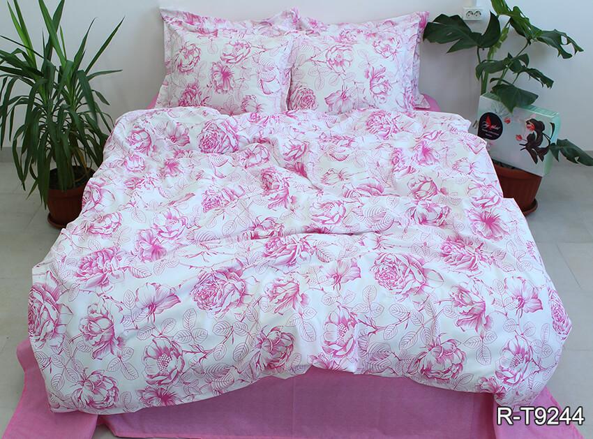розовое турецкое постельное белье с розами фото 1