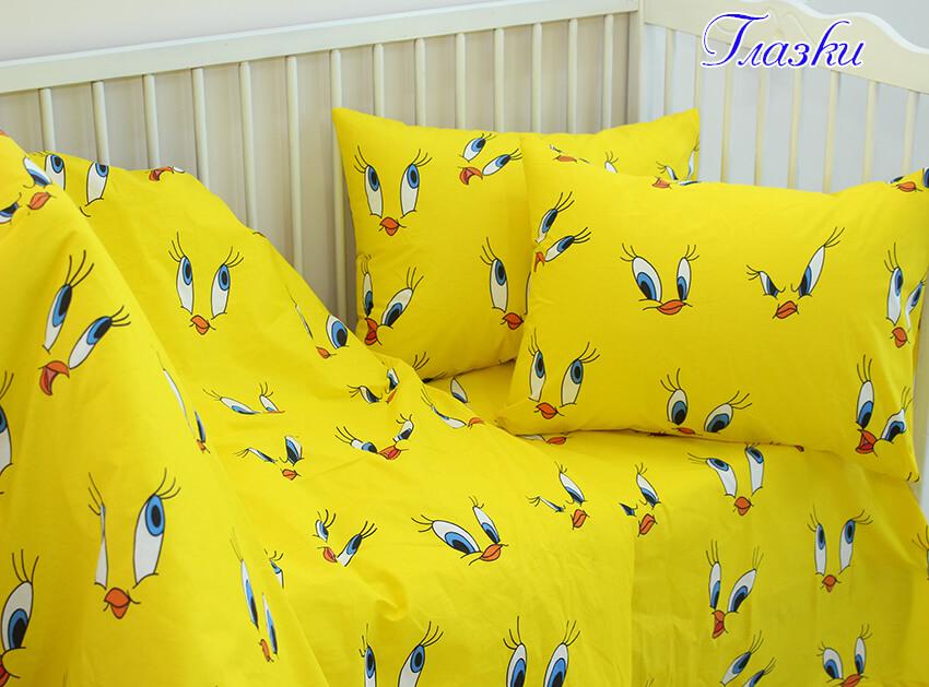 желтое детское постельное белье с цыпленком