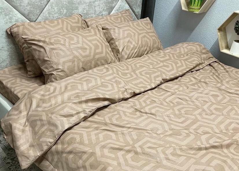 постельное белье бязь бежевого цвета с геометрическим рисунком фото 2