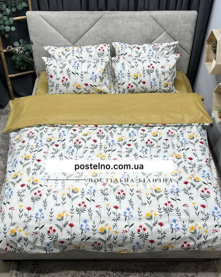 Постельное белье бязь с горчичными цветами фото 1