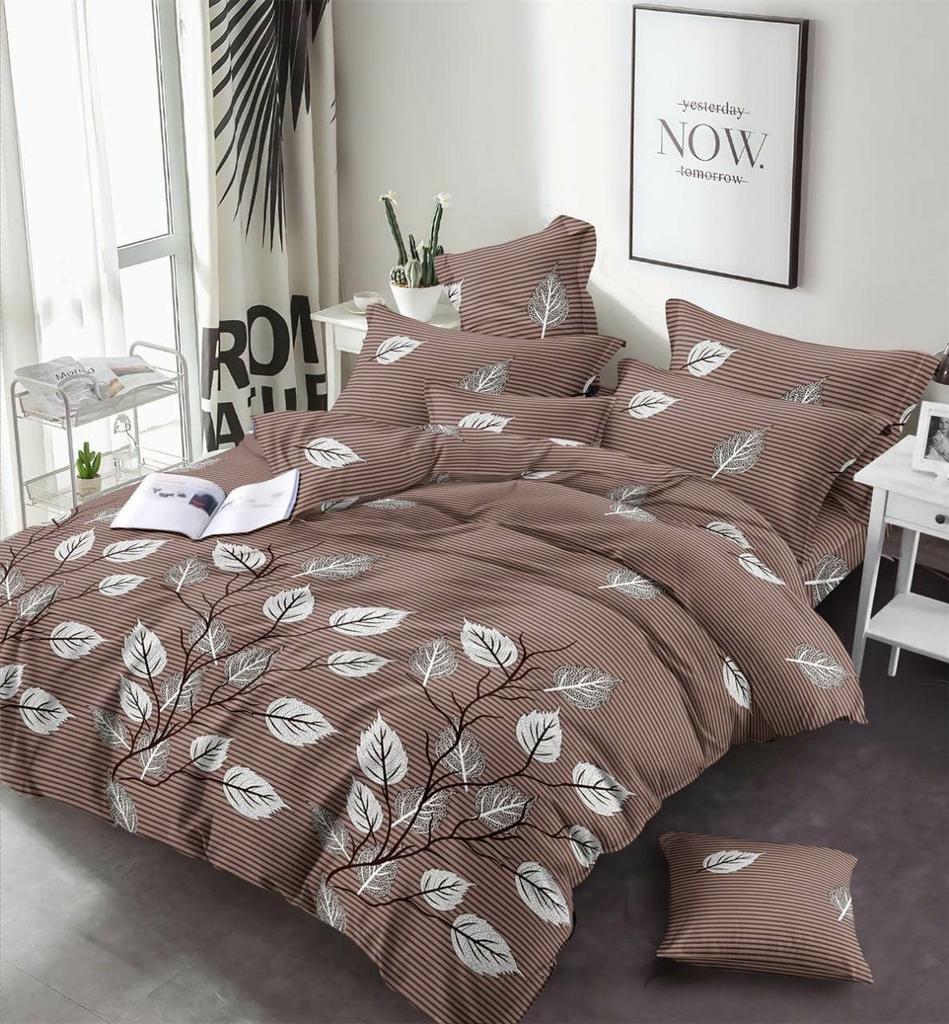 коричневое постельное белье бязь с листиками
