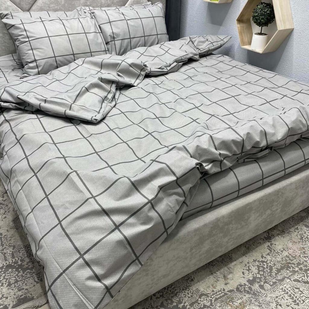 серое постельное белье бязь в клетку