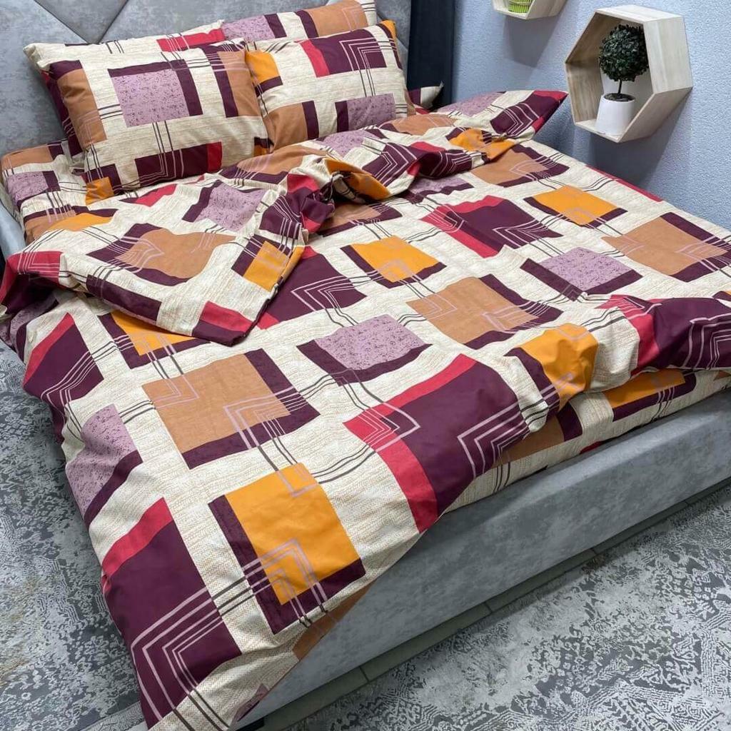 постельное белье бязь с квадратами