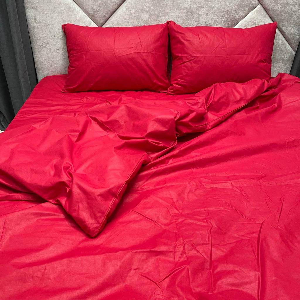 однотонное постельное белье бязь красного цвета