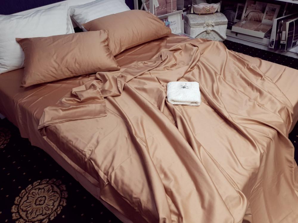 однотонное постельное белье сатин цвета фраппе фото 1