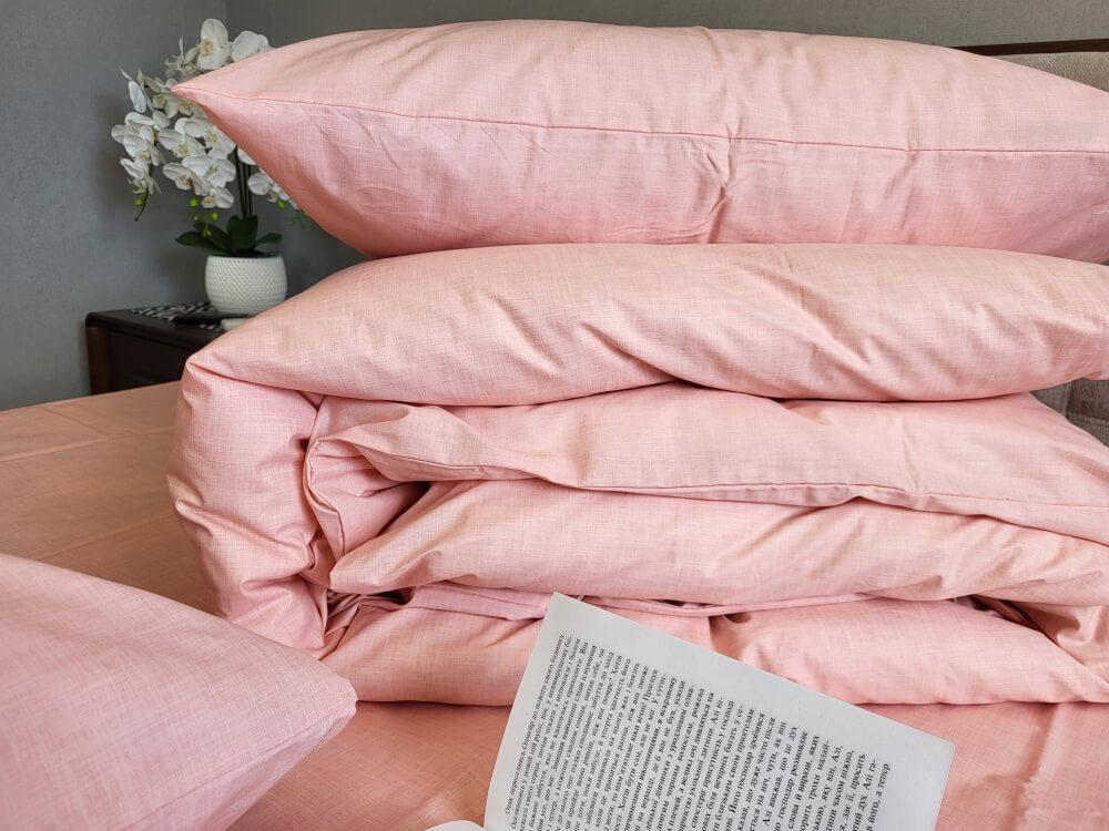 однотонное турецкое постельное белье коттон светло-розового оттенка фото 1