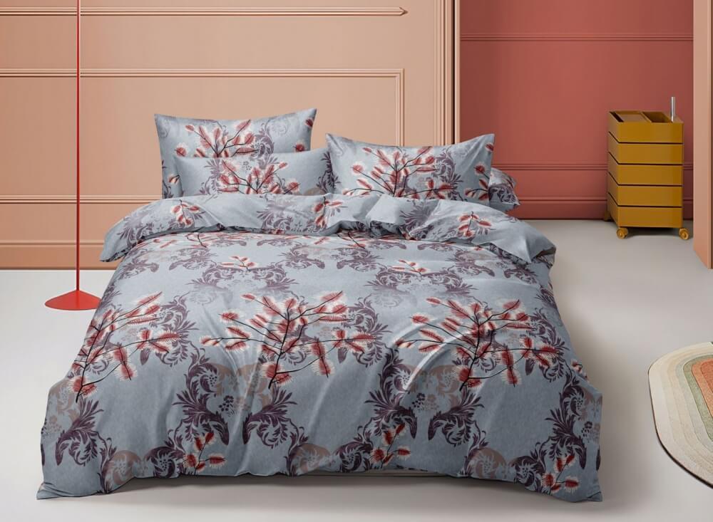 постельное белье сатин с рисунком красная абстракция