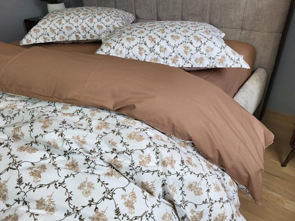 постельное белье коттон коричневое в классическом стиле фото 1