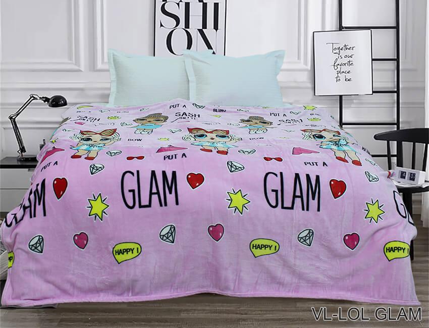 Розовый детский плед с куклами лол фото 1