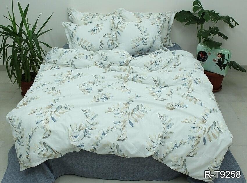 турецкое постельное белье с кофейно-серыми листиками  фото 1