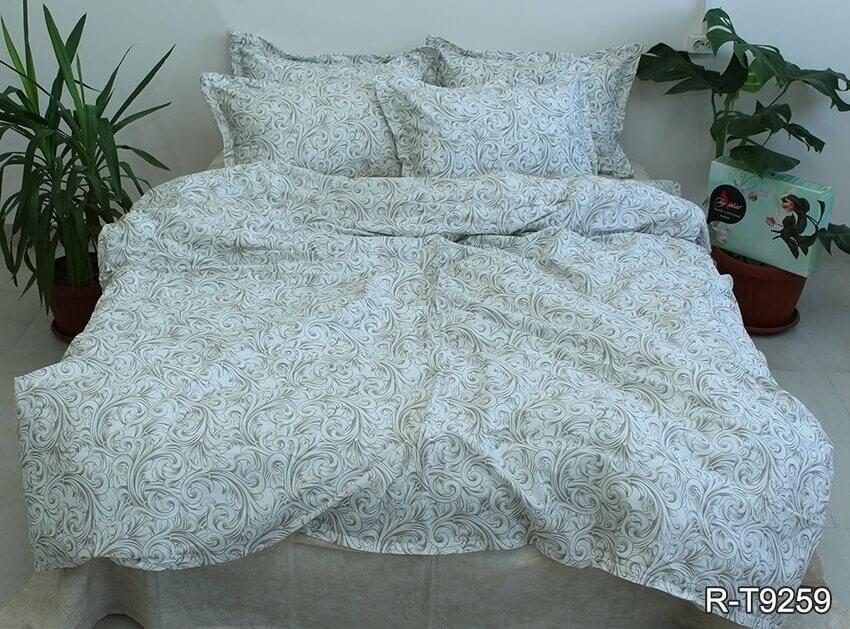 постельное белье ранфорс турция бежевого цвета с вензелями фото 1