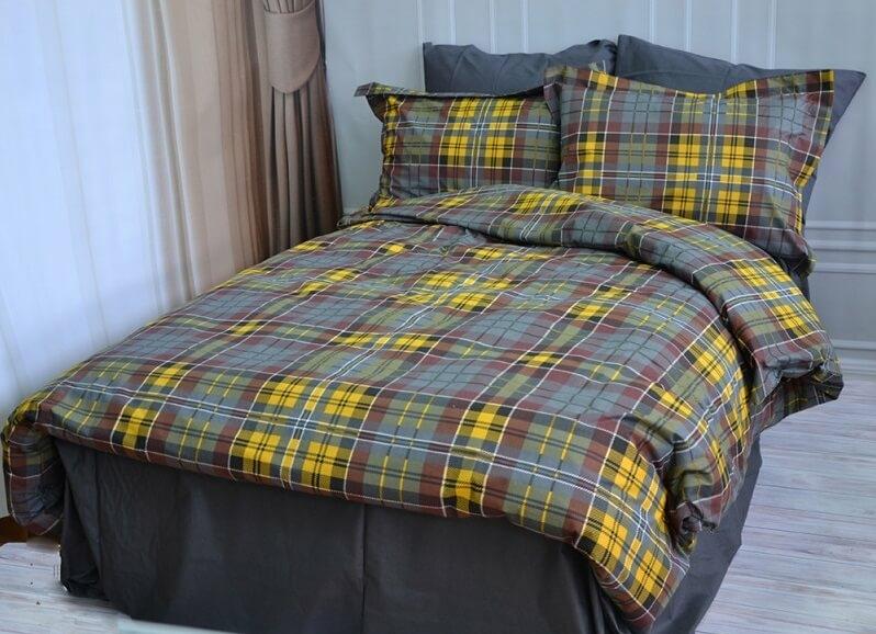 турецкое постельное белье ранфорс в желтую клетку фото 1