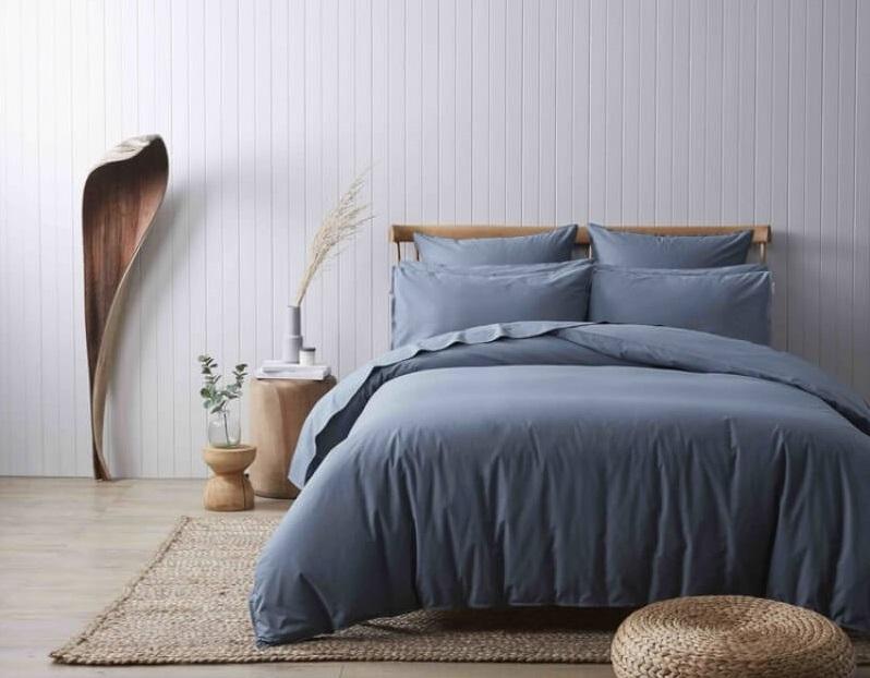 однотонное турецкое постельное белье ранфорс цвета джинс