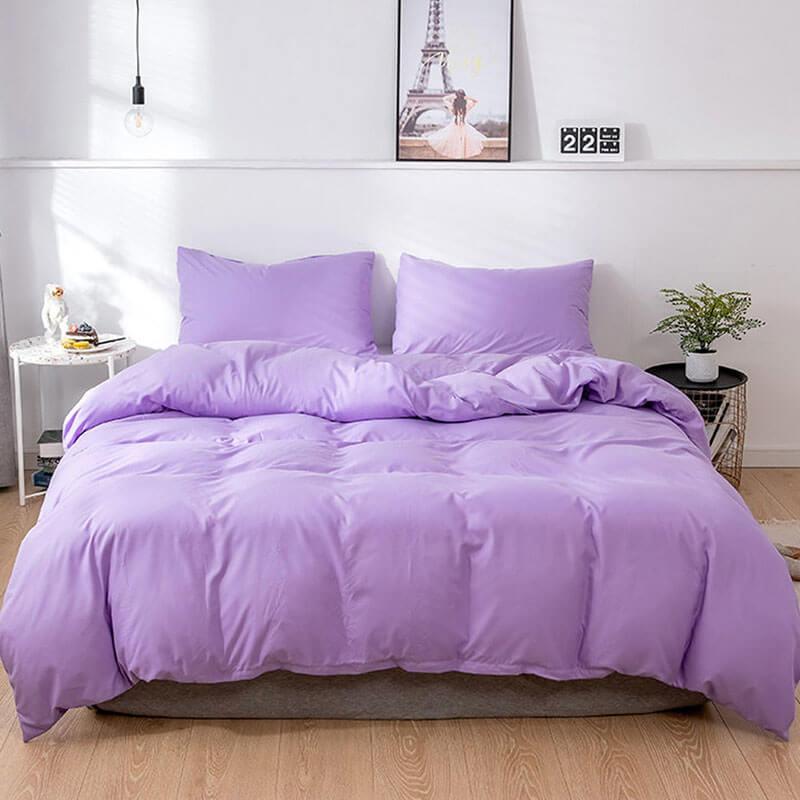 однотонное турецкое постельное белье ранфорс лавандового цвета