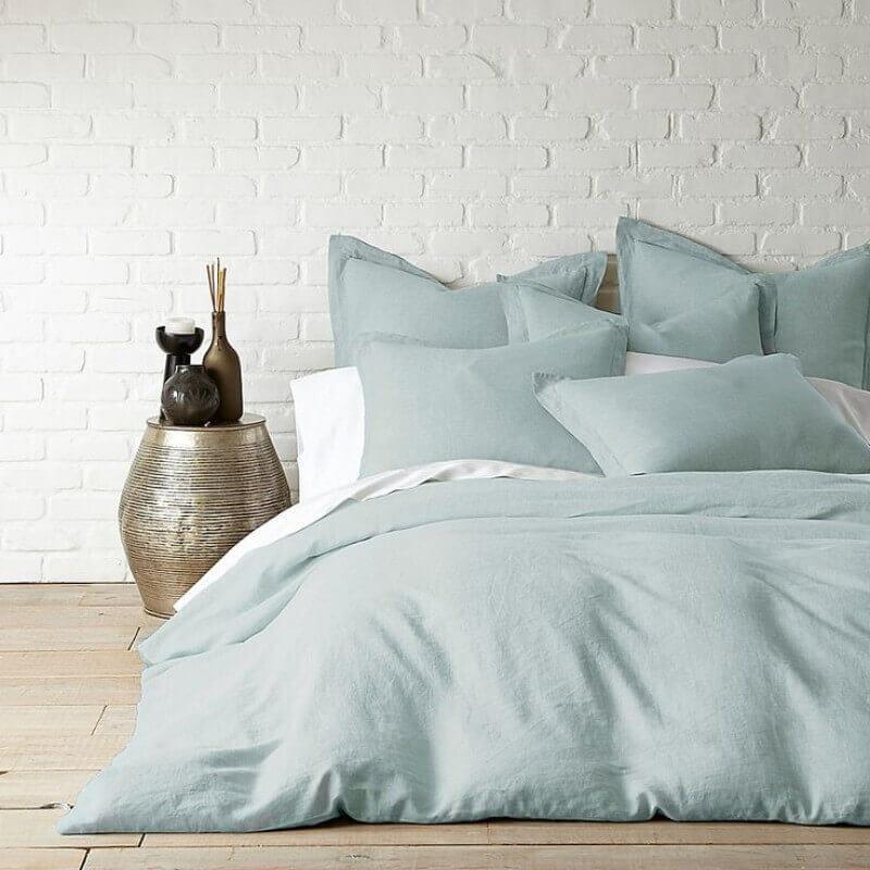 однотонное турецкое постельное белье ранфорс светлого ментолового цвета