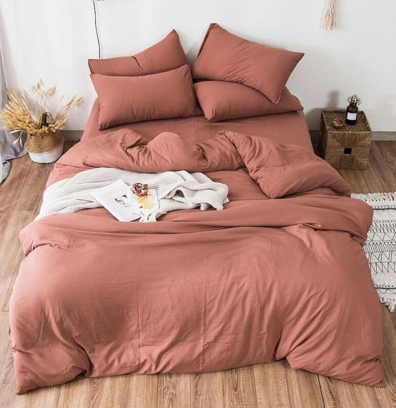 однотонное турецкое постельное белье цвета фраппе