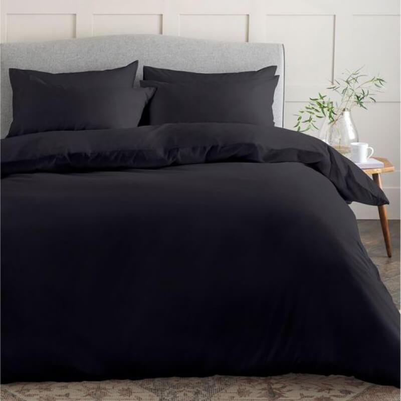 однотонное турецкое постельное белье ранфорс черного цвета