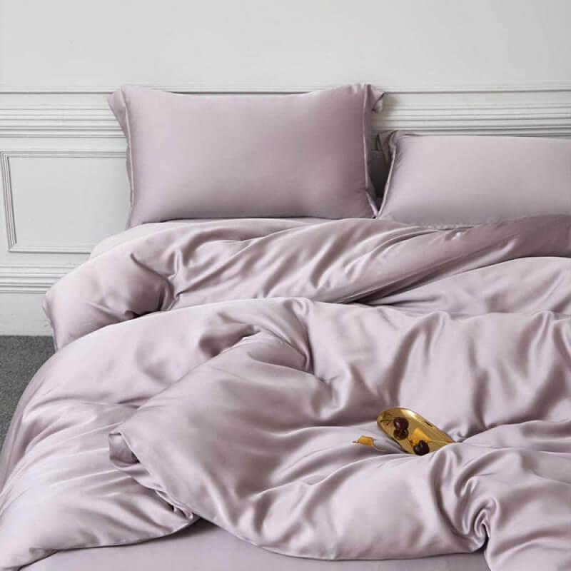 однотонное турецкое постельное белье сатин жемчужного цвета