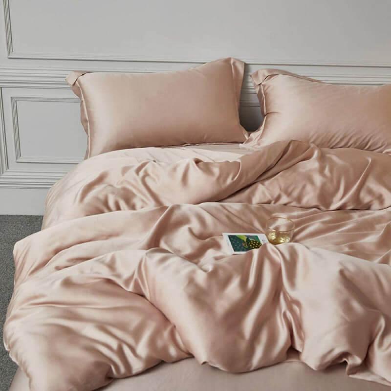 однотонное постельное белье сатин цвета whisper pink