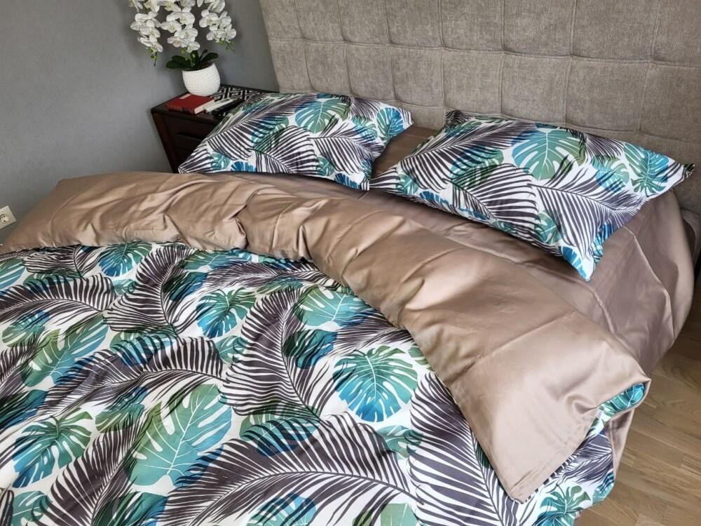 постельное белье сатин премиум с монстерой фото 1
