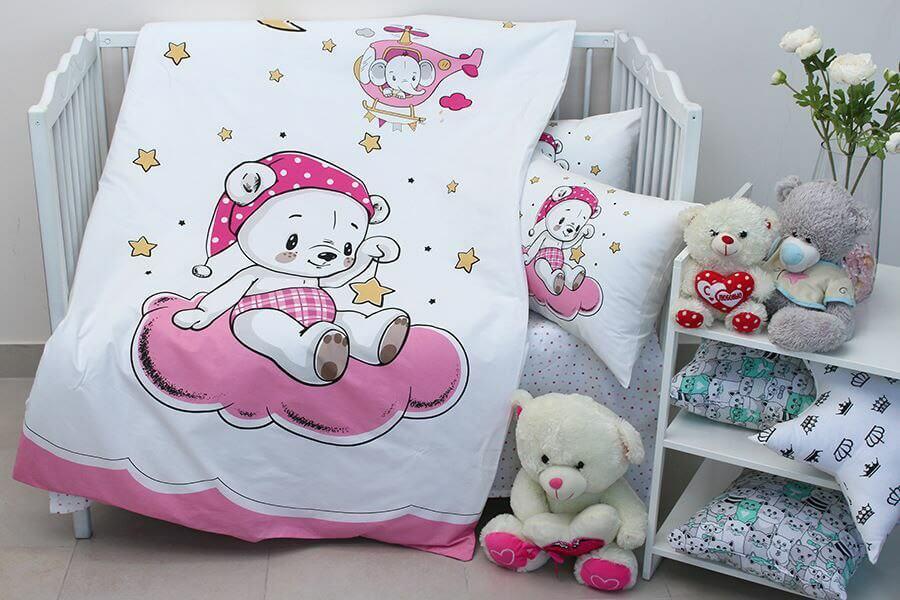 детское постельное белье в кроватку с медведем и звездой фото 2