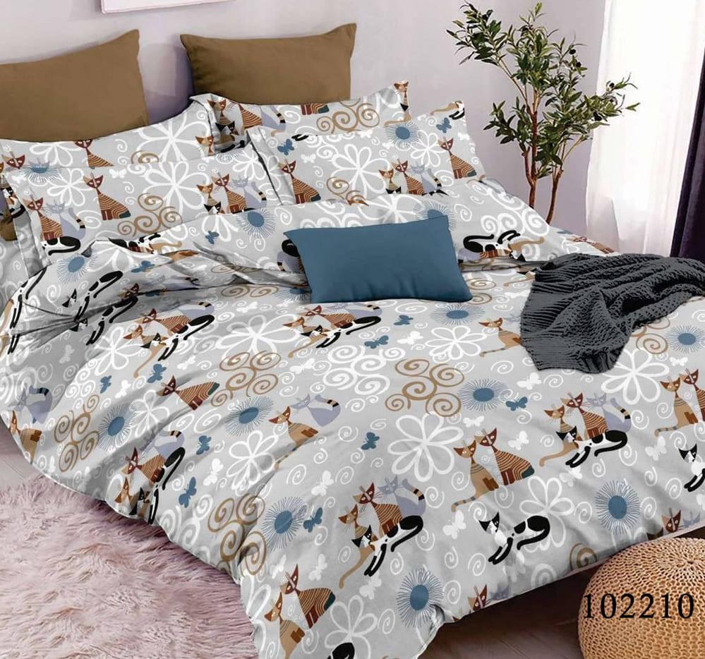 постельное белье бежевого цвета с котиками фото 2