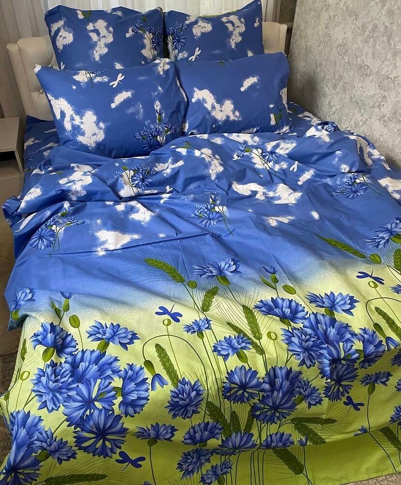 постельное белье бязь с небом и васильками