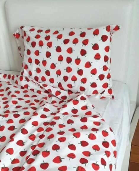 постельное белье ранфорс с клубникой фото 1