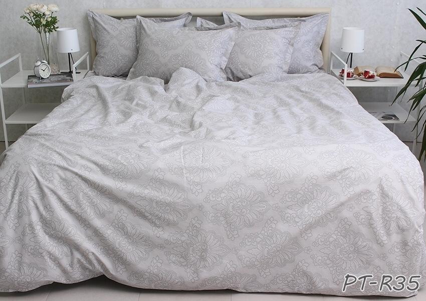 турецкое постельное белье коттон  светло-серого цвета с классическим рисунком фото 1
