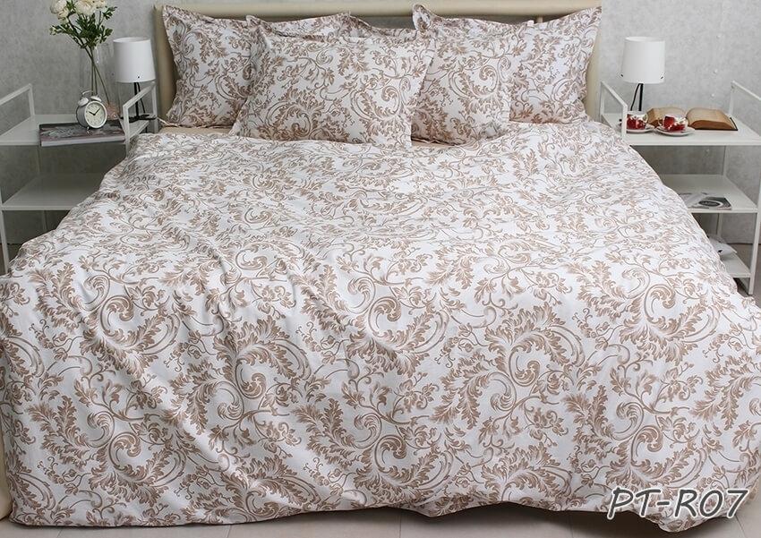 постельное белье светло-коричневого цвета с вензелями турецкий коттон фото 1