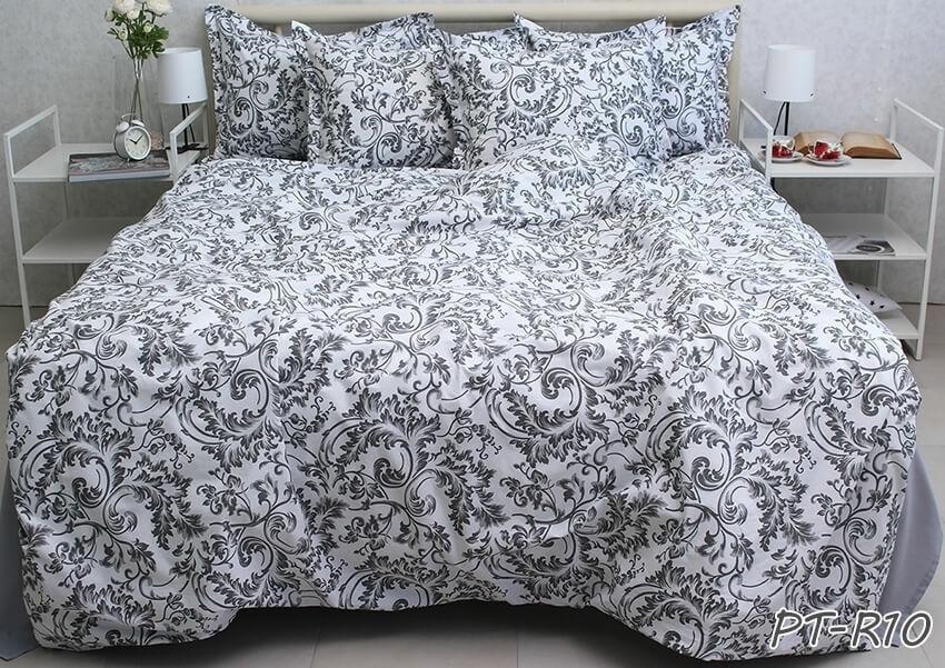 серое постельное белье с вензелями турецкий коттон фото 1