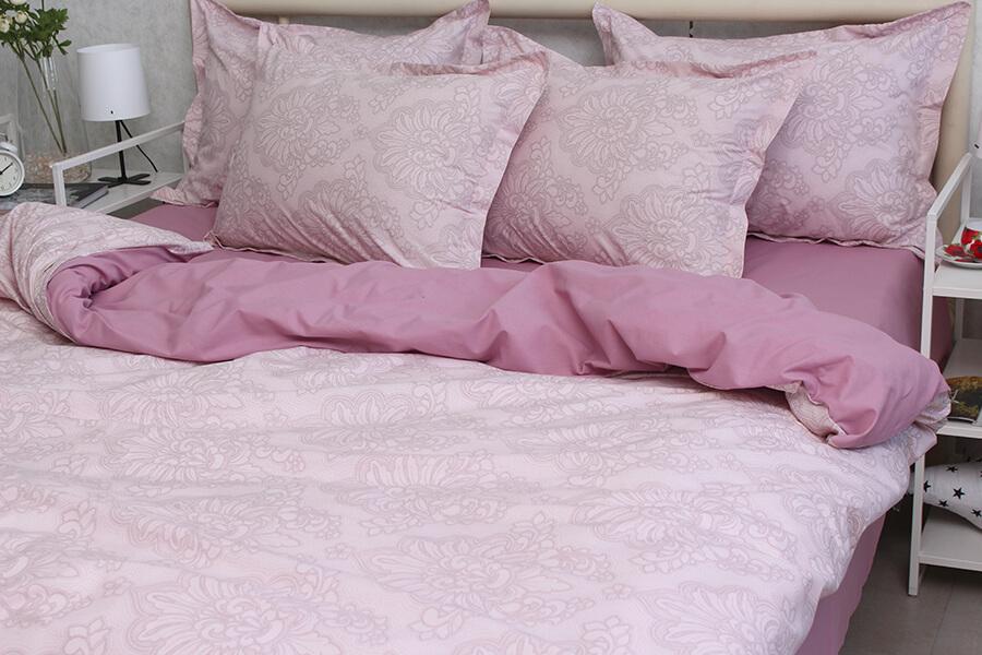 розовое пудровое постельное белье коттон фото 1