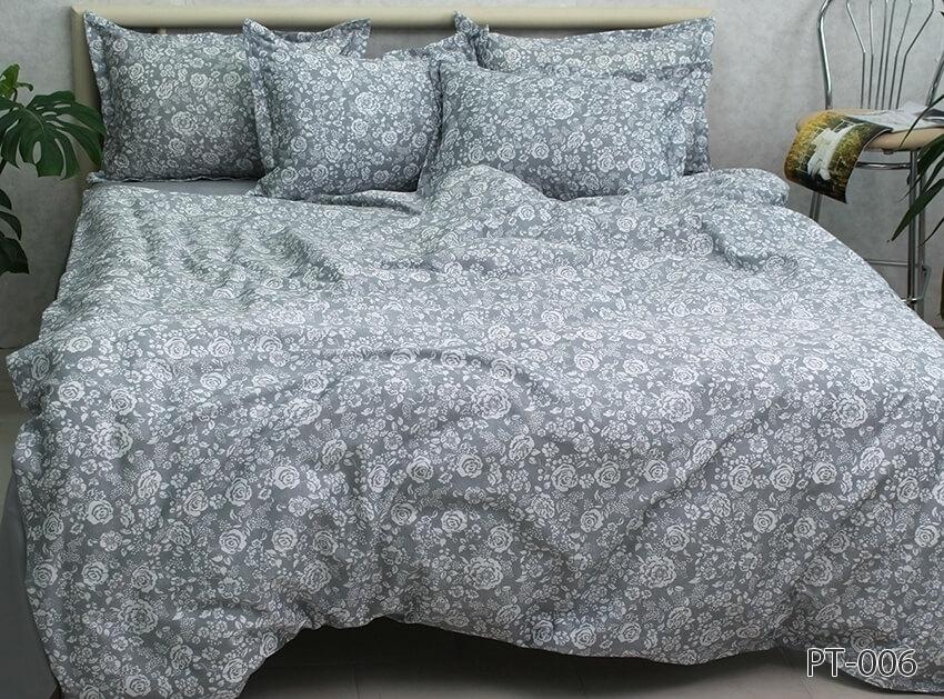 серое постельное белье сатин с розами фото 1