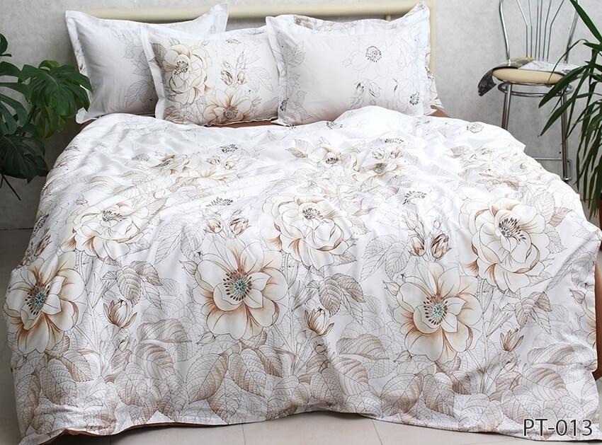 белое постельное белье сатин с коричневыми розами фото 1
