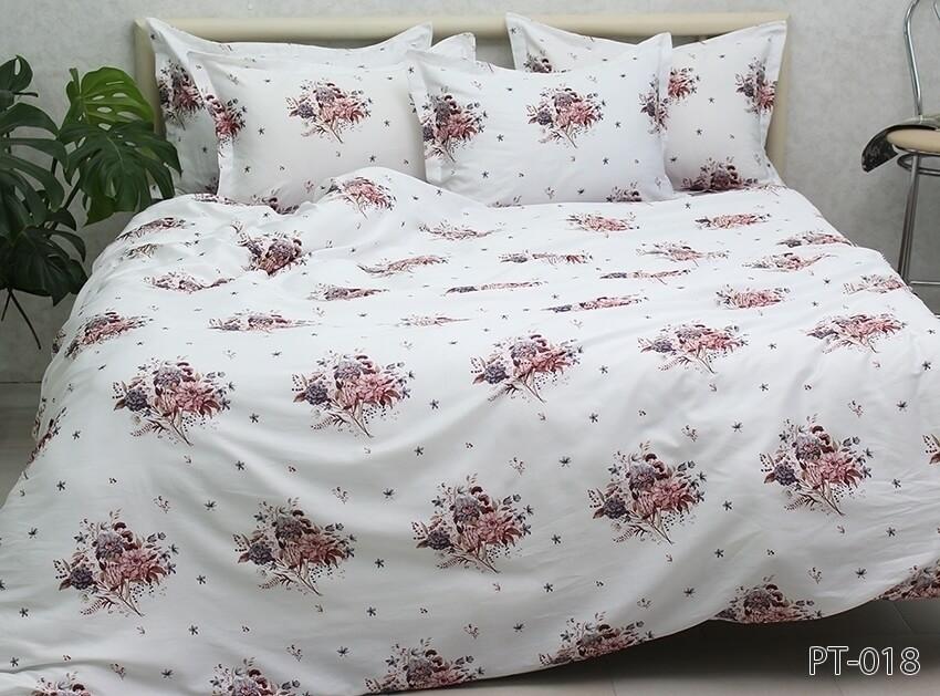 белое постельное белье сатин с цветочным букетом фото 1