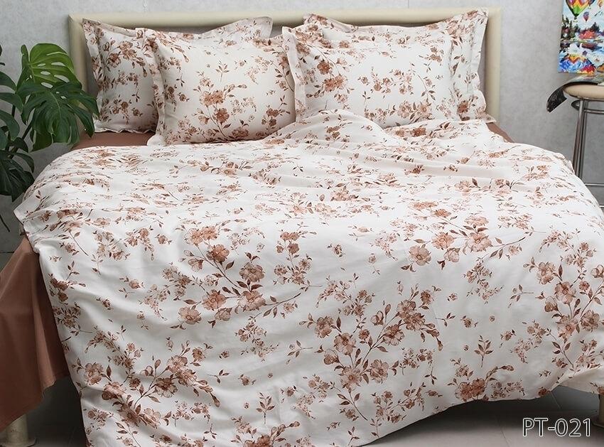 постельное белье сатин мерсеризованный с коричневыми цветами фото 1