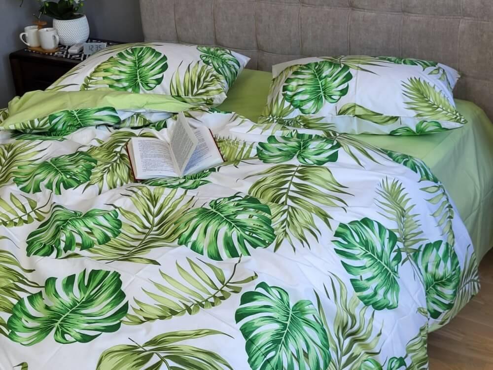 постельное белье с листьями монстеры турецкий коттон фото 1