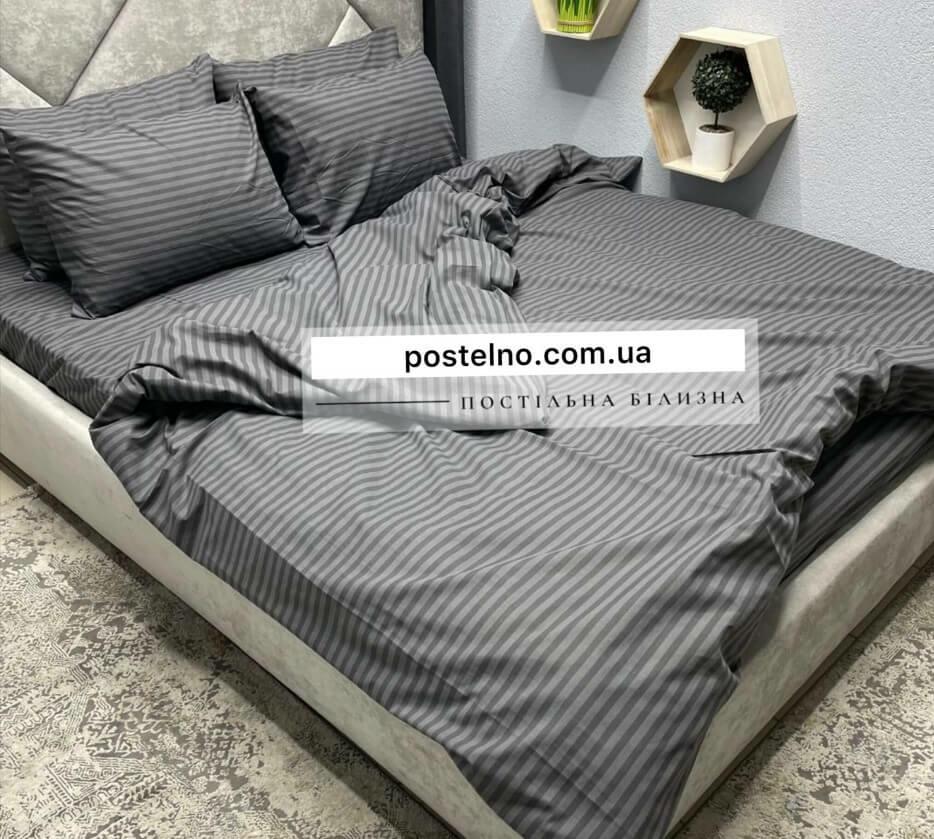 постельное белье бязь серого цвета в полоску