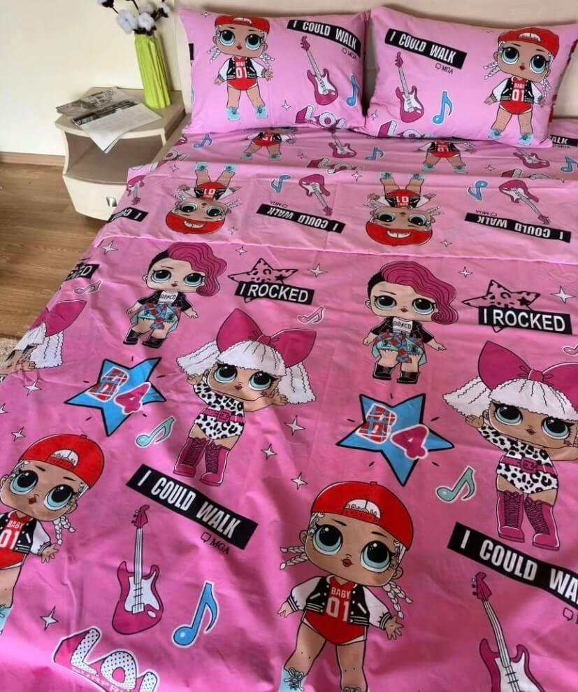 постельное белье куклы лол на ярком розовом фоне фото 1