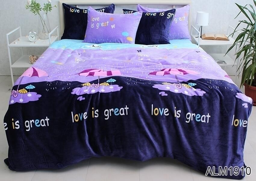 велюровое постельное белье с зонтиком и дождиком фото 1