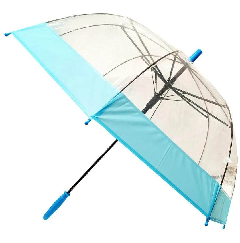 зонт детский прозрачный с голубой каймой