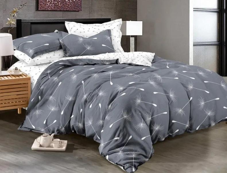 постельное белье серый одуванчик с пушинками