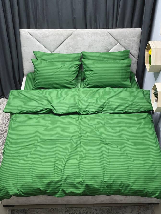 салатовое постельное белье в полоску фото 1