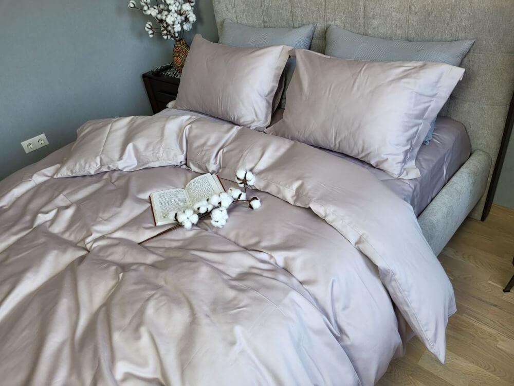 однотонное лиловое постельное белье сатин фото 1