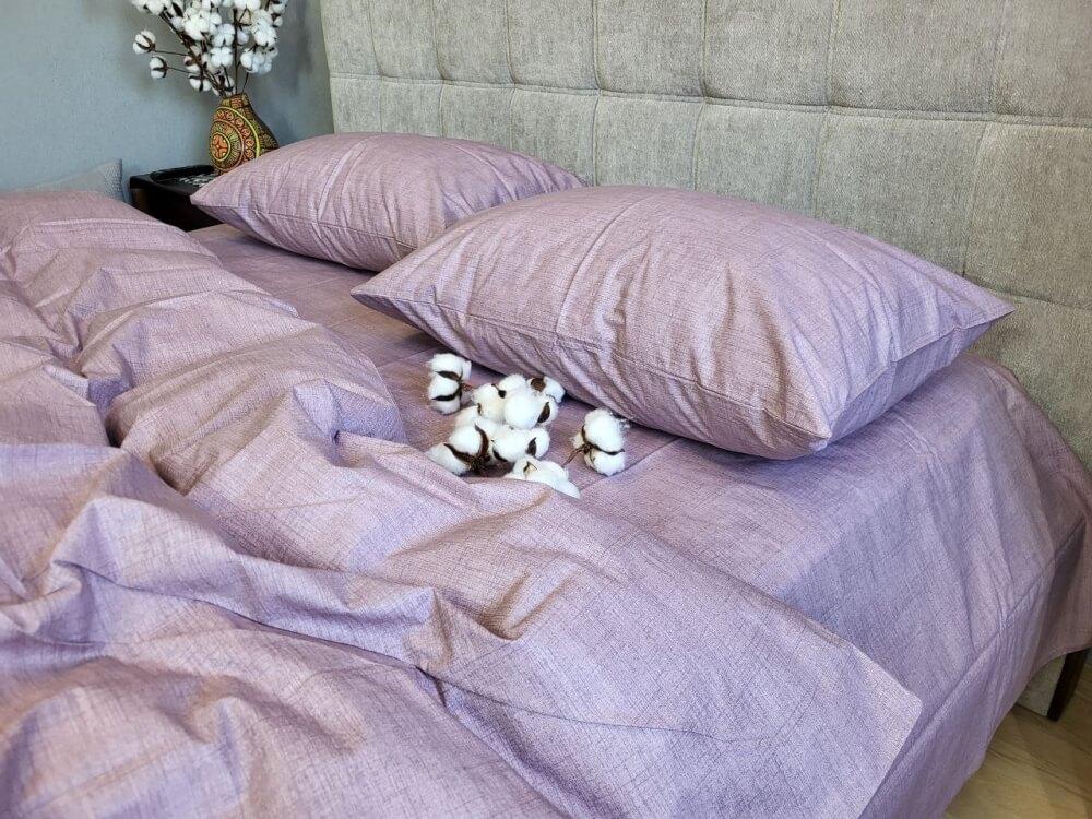 однотонное сиреневое постельное белье ранфорс фото 1