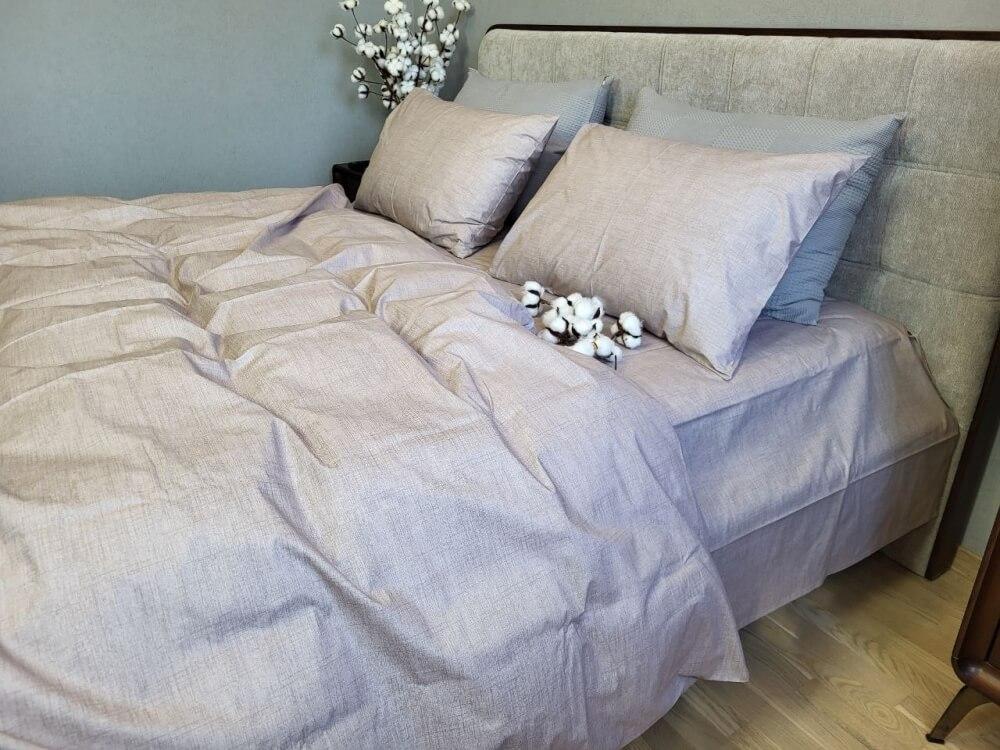 постельное белье ранфорс серо-лилового пудрового оттенка фото 1