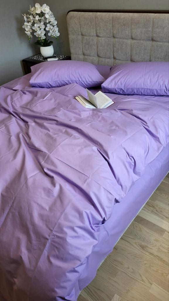 однотонное фиолетовое постельное белье ранфорс